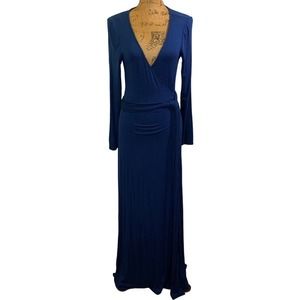 URBAN OUTFITTERS ECOUTÉ Navy Blue Long Sleeve‎ Maxi Wrap Dress